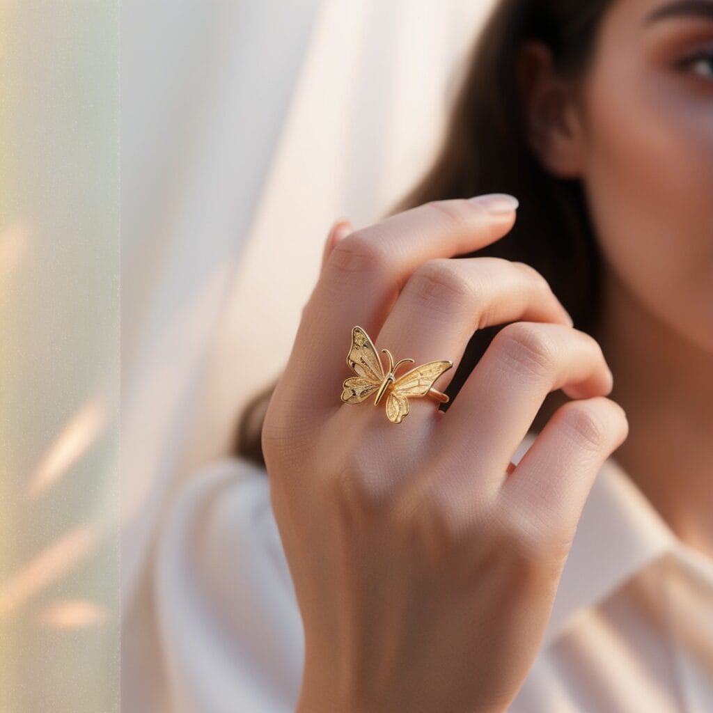 Anillos de Mariposa de oro